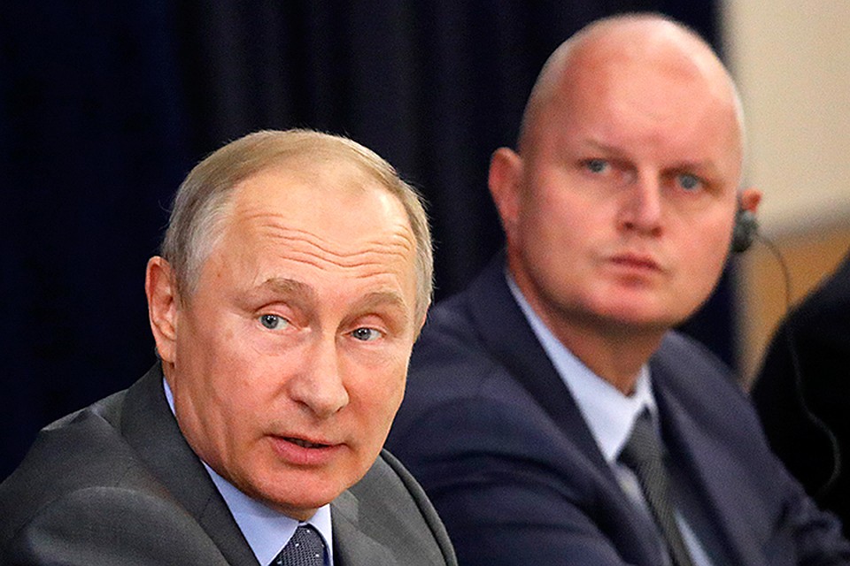 Владимир Путин во время встречи с немецкими бизнесменами