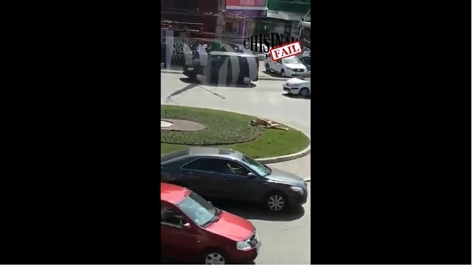 "Загорающий" удивил кишиневцев своим необычным поведением. Скриншот из видео chisinau.fail