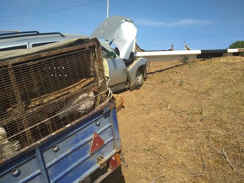 После аварии машина оказалась в кювете.
