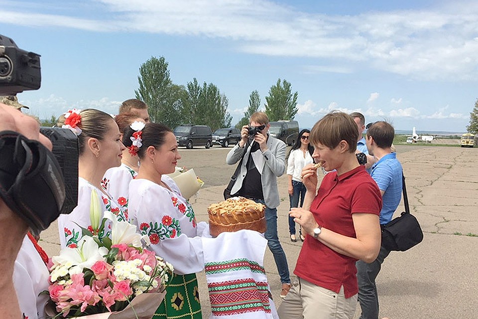 Президент Эстонии Керсти Кальюлайд в украинском Краматорске. Фото: Тармо Майберг/ERR