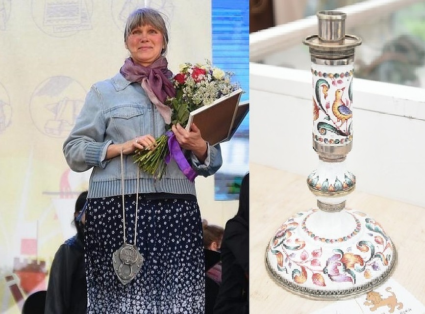 Ирина Ганичева и ее изделие: подсвечник «Цветение»