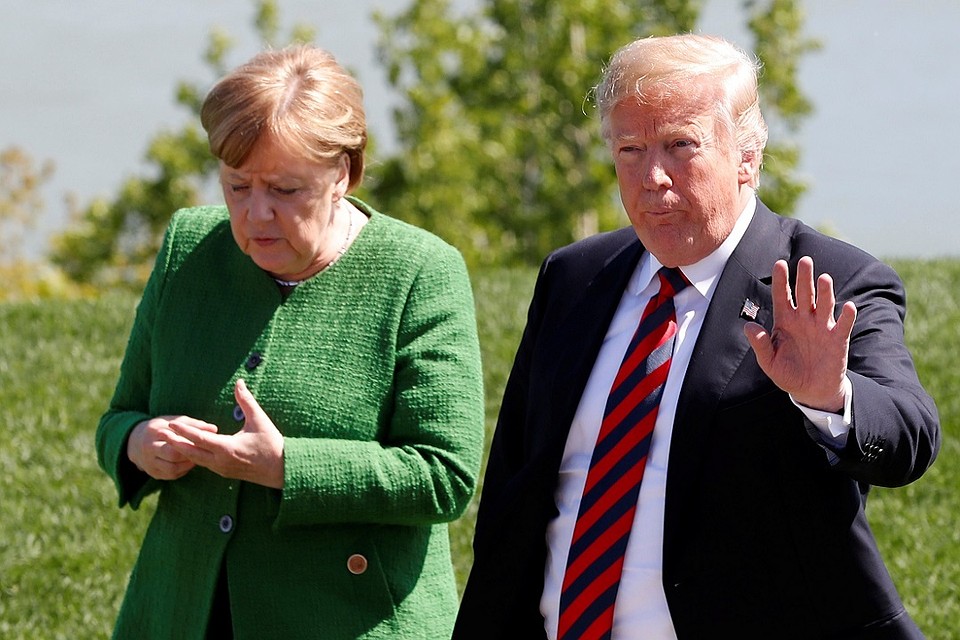 Канцлер ФРГ Ангела Меркель и президент США Дональд Трамп