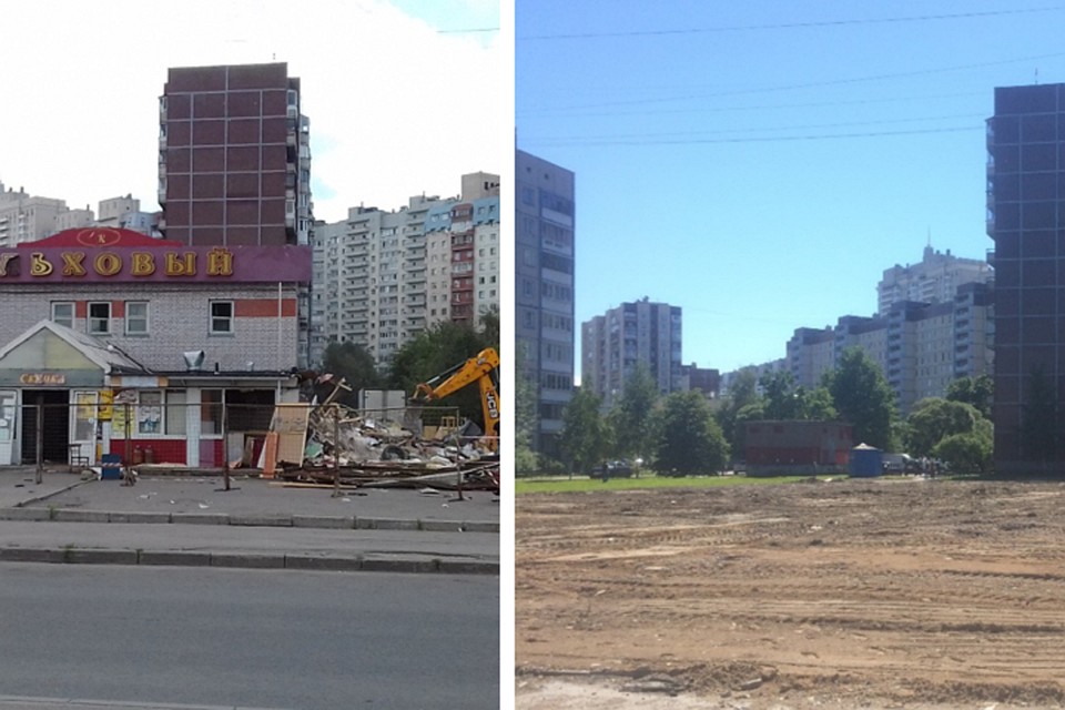 В Приморском районе у метро снесли незаконные ларьки. Фото: Пресс-служба комитета по контролю за имуществом СПб