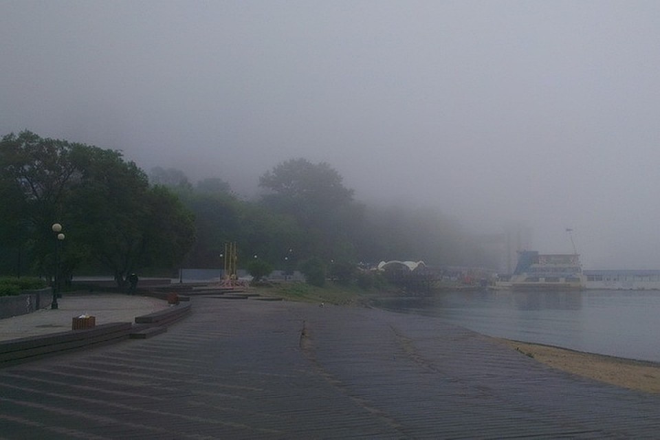 Во Владивостоке облачно и туманно