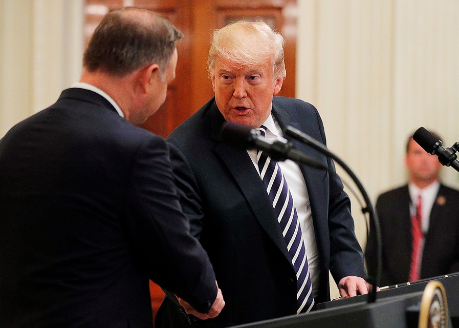 Президент США Дональд Трамп и президент Польши Анджей Дуда в Белом доме