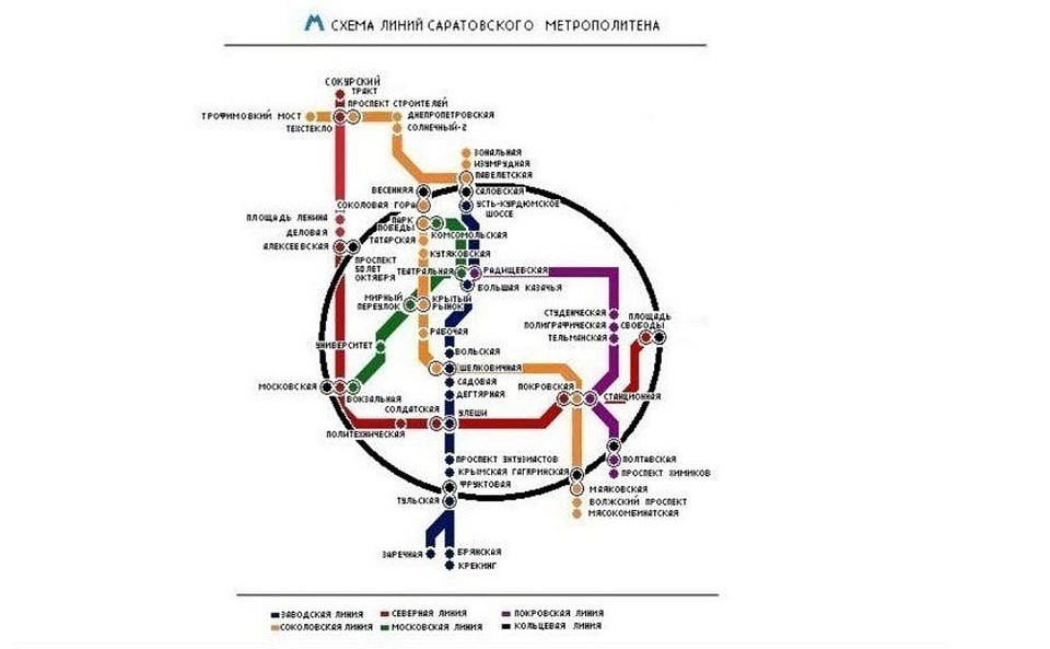Схема саратовского метрополитена