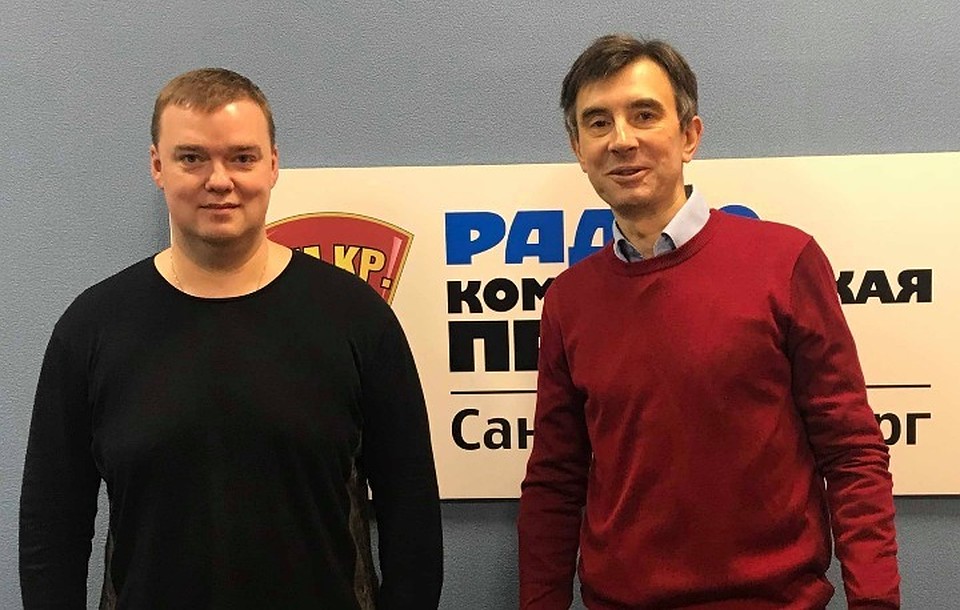 Андрей Феоктистов и Сергей Ануфриев в студии радио «Комсомольская Правда в Петербурге»