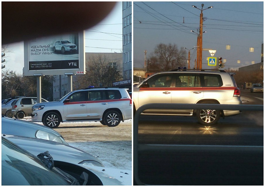 Из автосалона выехали два элитных внедорожника.