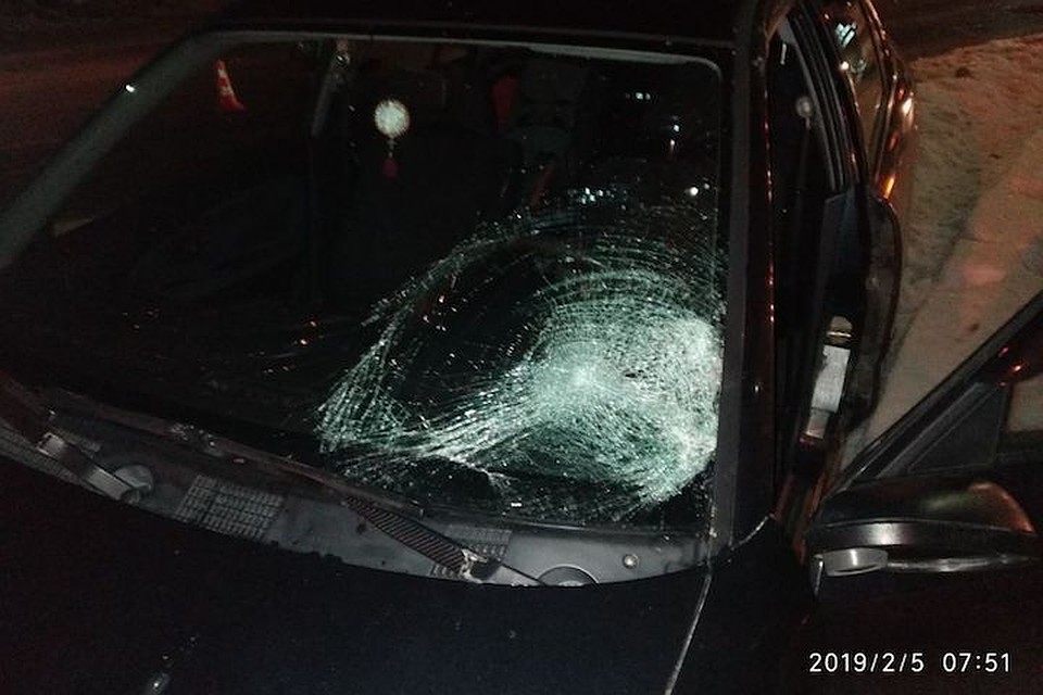 В Новополоцке легковой автомобиль не уступил дорогу пешеходу. Фото с сайта УВД Витебского облисполкома