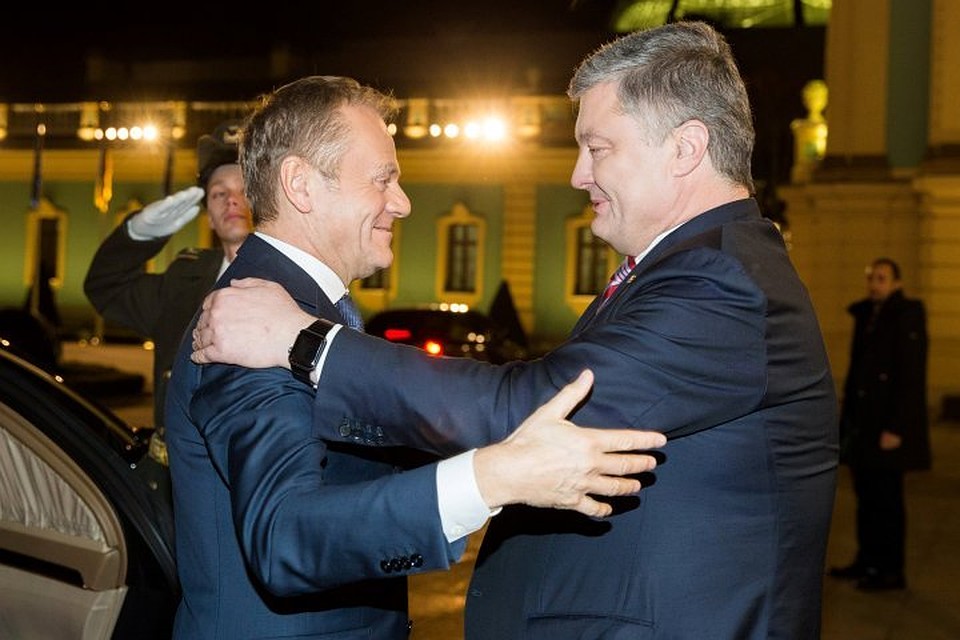 Президент Украины Петр Порошенко с главой Европейского Совета Дональдом Туском в Киеве