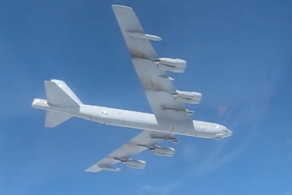 Сопровождение бомбардировщика B-52H ВВС США над водами Балтийского моря