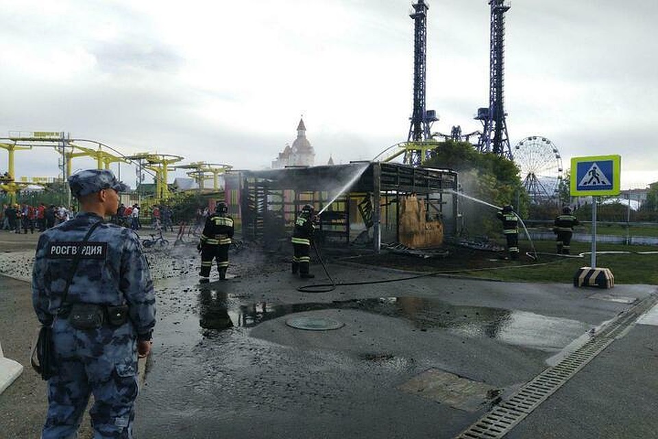 В Сочи в Олимпийском парке сгорел пункт велопроката