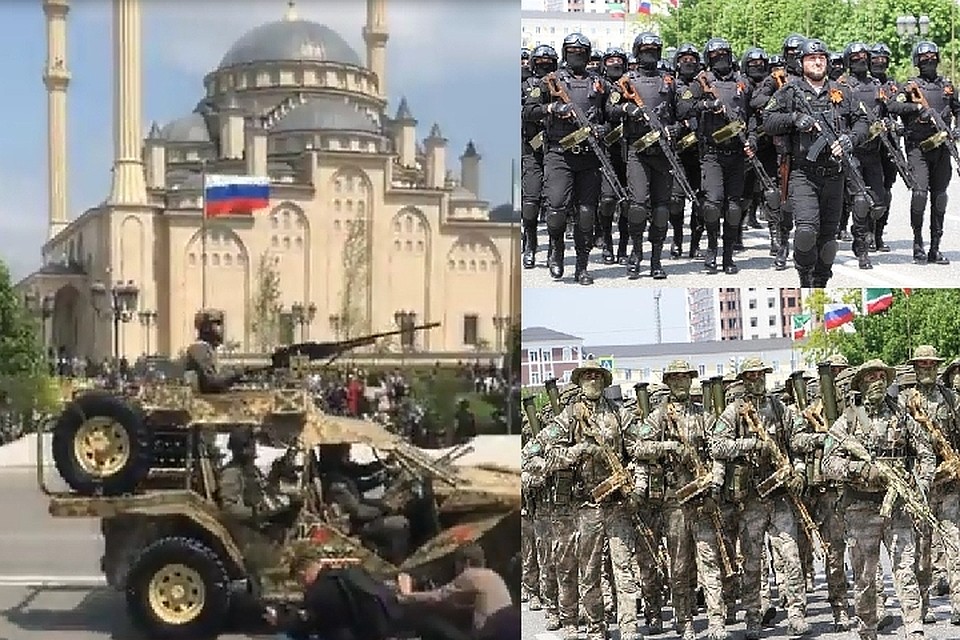 Задействовали более сотни военной техники, включая 7 вездеходов чеченского производства "Чаборз", "УРАЛ", бронированные автомобили "Тигр"