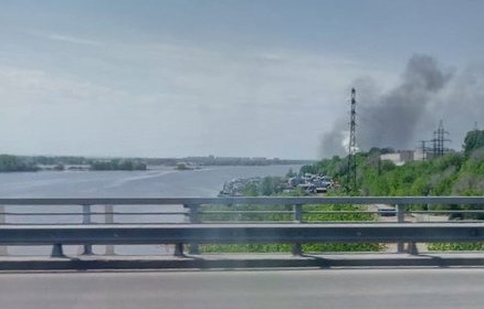 Столб дыма был виден в нескольких районах города