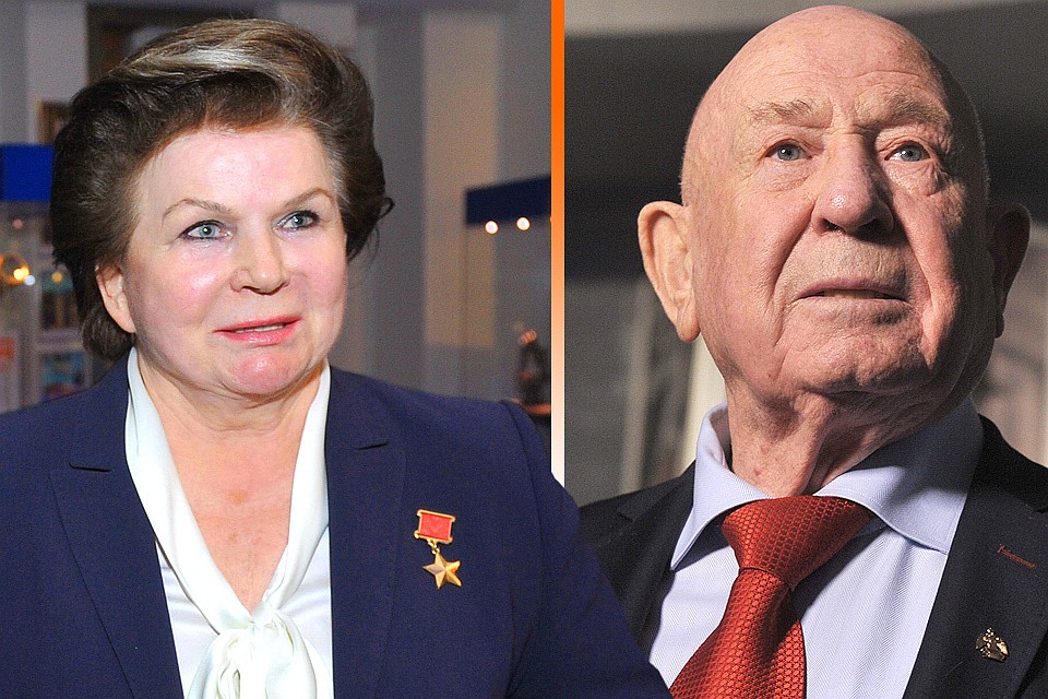 Валентина Терешкова и Алексей Леонов в московском планетарии, 2016 год.