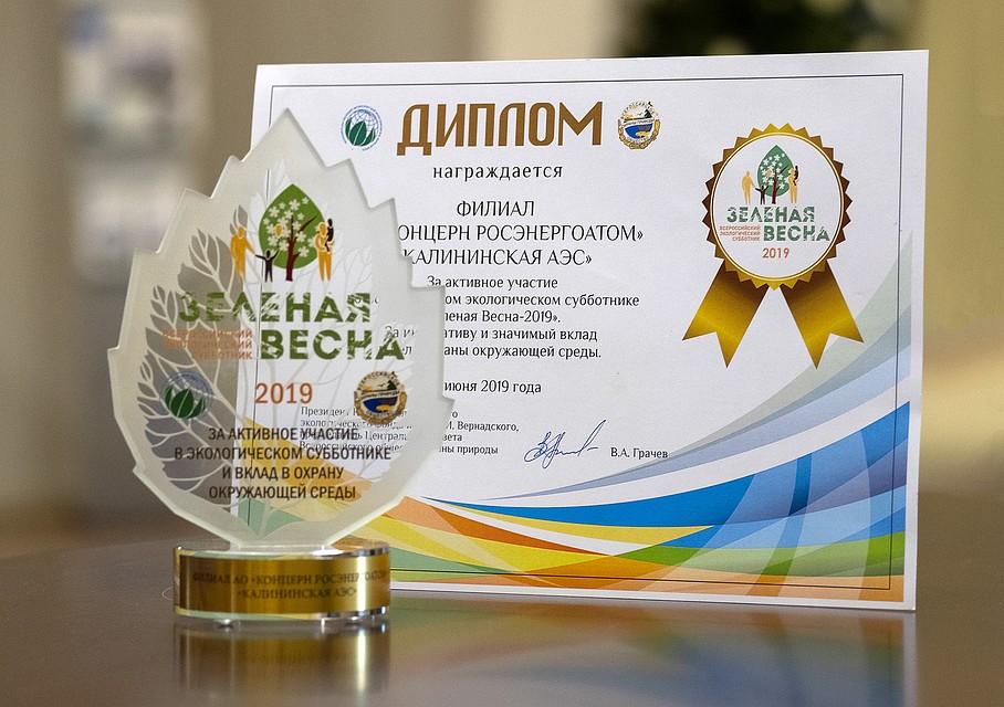 Диплом за активное участие во Всероссийском экологическом субботнике