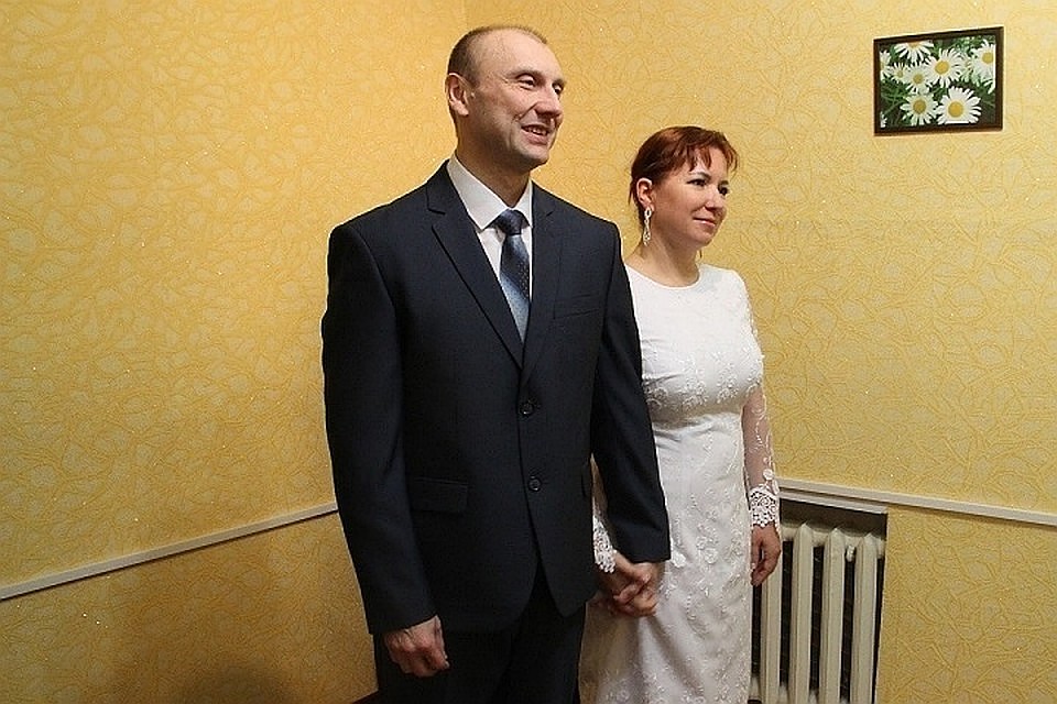 Олег и Виктория на свадьбе