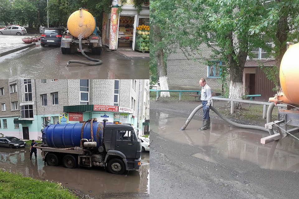 В местах, где скапливается вода, подрядчики в период ливней организуют дежурства. Фото из группы "Тюмень - наш дом" в ВК