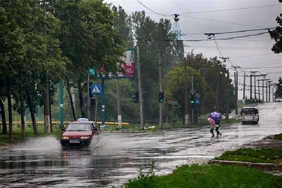 4 августа дождь не прекращался весь день. Фото: gorlovka.ua