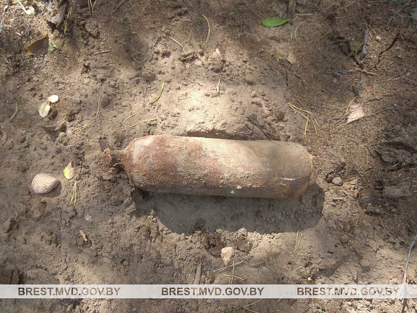 В Барановичском районе нашли бомбу времен ВОВ Фото: Барановичское РОВД