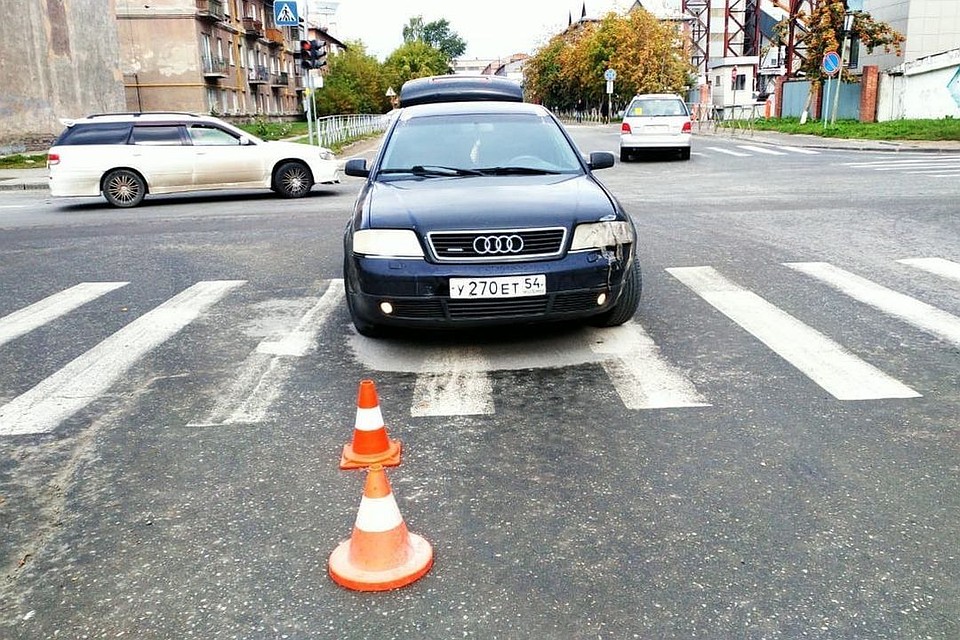Школьница попала под машину на "зебре". Фото: ГИБДД Новосибирска.