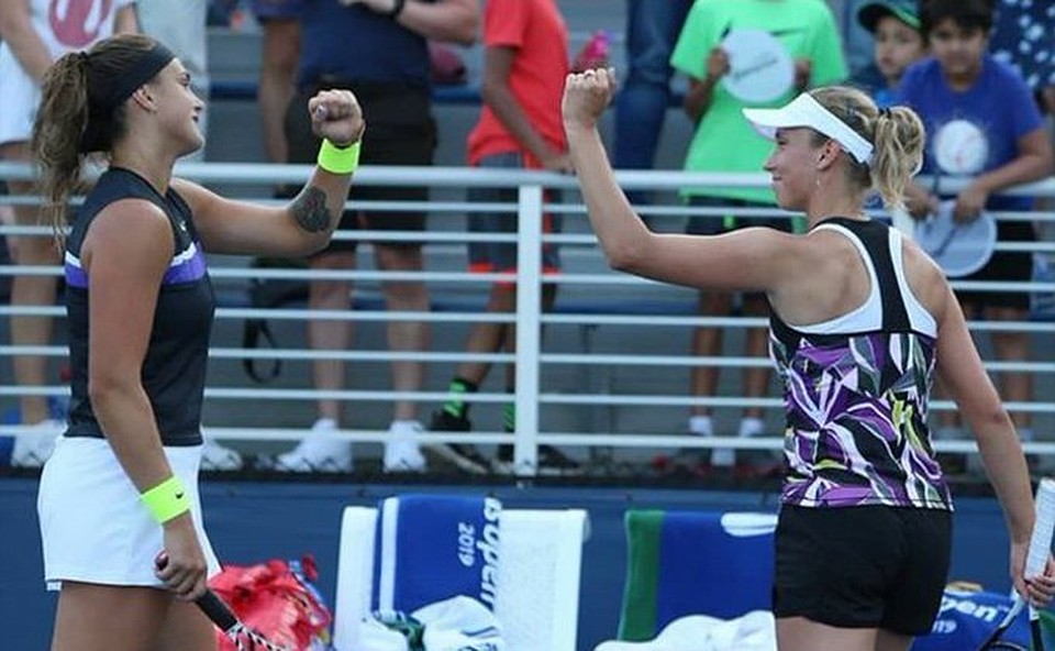 Арина Соболенко и Элиз Мертенс на US Open. Фото: WTA