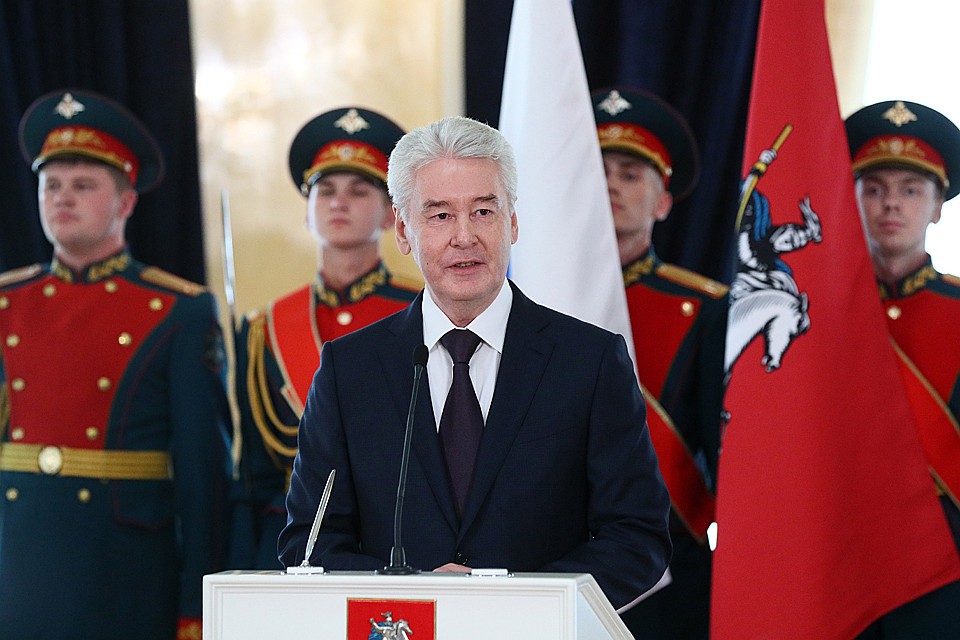 Сергей Собянин выступил на церемонии принесения присяги избранными депутатами Московской городской Думы VII созыва. Фото: Александр Щербак/ТАСС