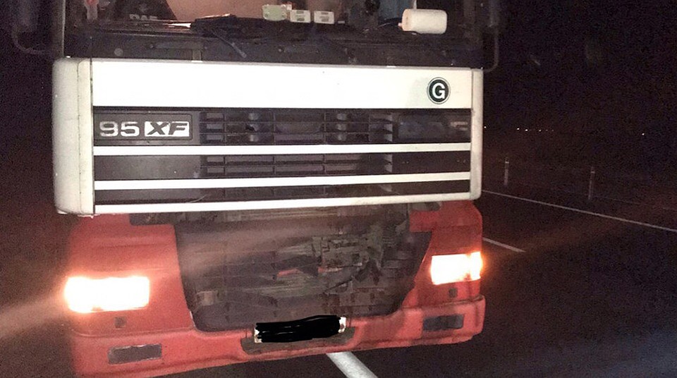 Фура сбила пешехода на трассе М1. Фото из VK-аккаунта ГАИ Витебск