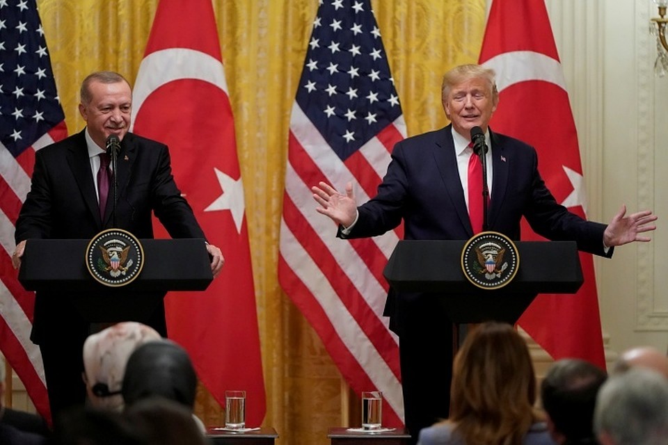Президенты Турции и США Реджеп Тайип Эрдоган и Дональд Трамп на пресс-конференции в Белом доме