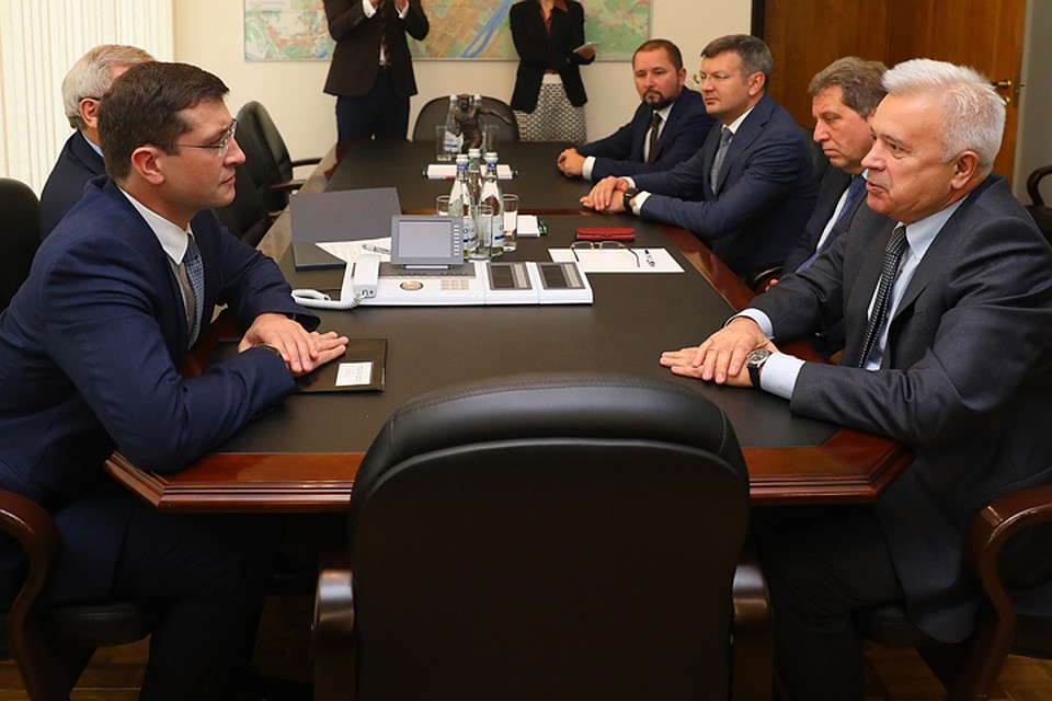 Глеб Никитин и Вагит Алекперов обсудили реализацию инвестпроектов в Нижегородской области. Фото: Кирилл Мартынов