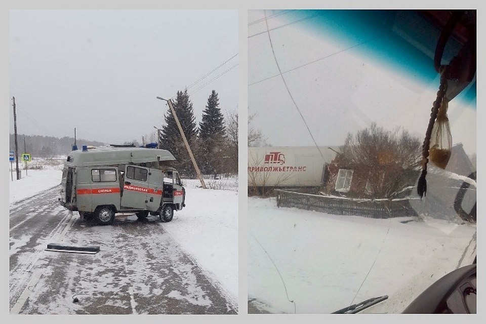 Фура врезалась в скорую помощь и раздавила частный дом в Красноярском крае: погиб человек. Фото, видео: ЧП - Канск.