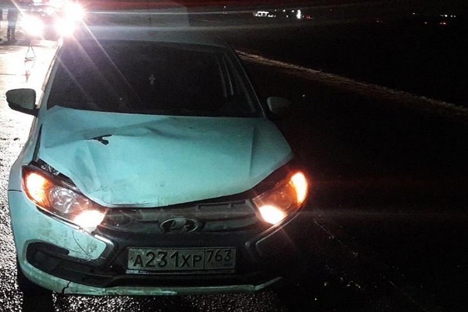 Автомобиль ехал по темному участку трассы, когда женщина попыталась перебежать дорогу