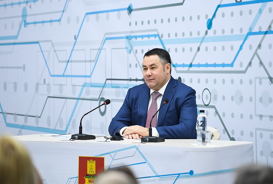 Игорь Руденя на пресс-конференции. Фото: правительство Тверской области