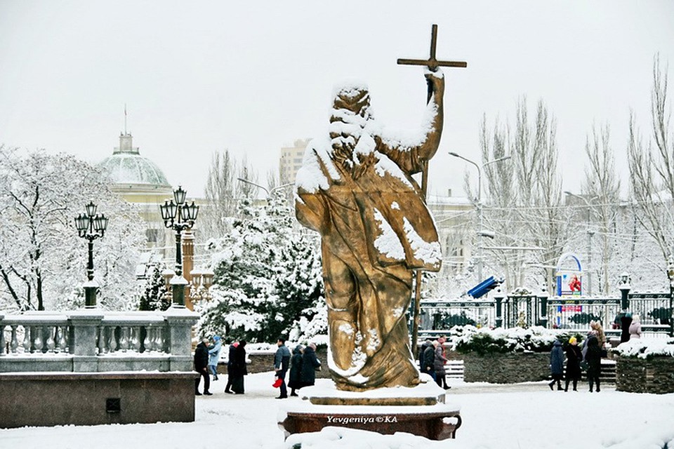 Снег в Донецке пока держится. Фото: Евгения Карпачева
