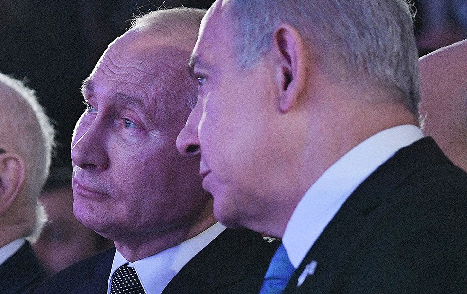 Владимир Путин и Биньямин Нетаньяху на открытии мемориала героям Блокадного Ленинграда.
