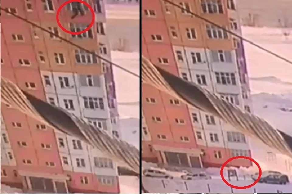 «Родилась в рубашке»: в Югре девушка упала с девятого этажа, встала и пошла дальше. Фото: скриншот с видео