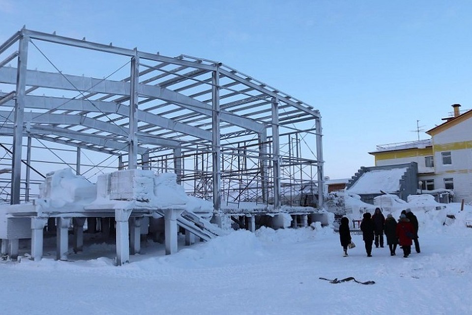 В Новом Порту возводят спортивно-оздоровительный комплекс Фото: mo-yamal.ru