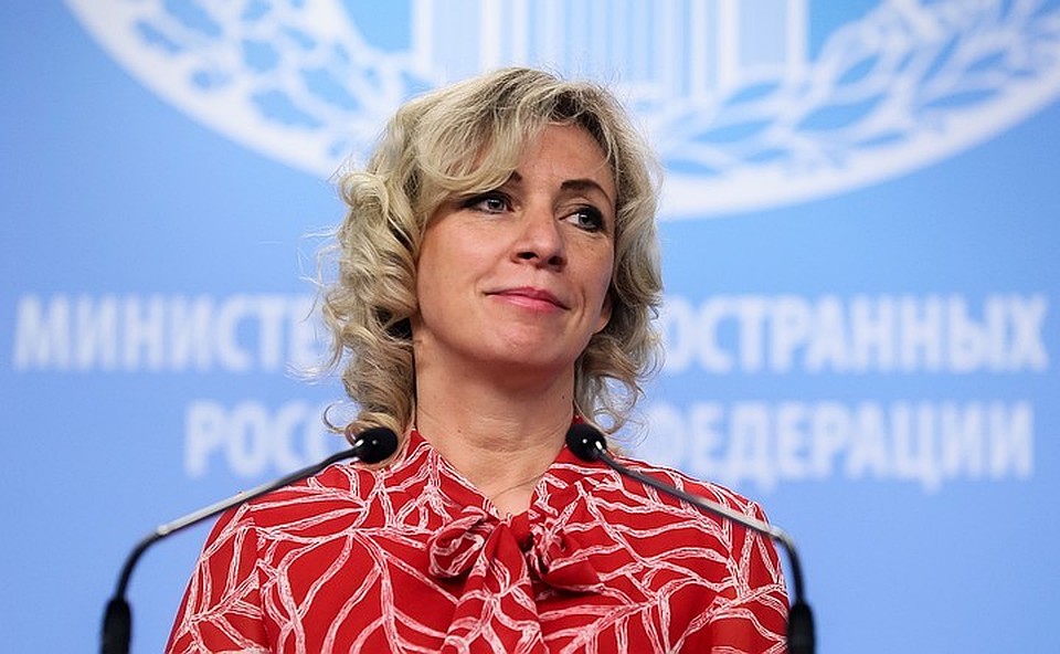 Официальный представитель МИД России Мария Захарова во время брифинга по текущим вопросам внешней политики. Фото: Александр Щербак/ТАСС