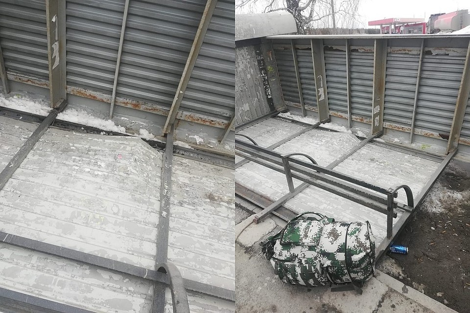 В Первомайском районе упала остановка. Фото: Елизавета Лактионова