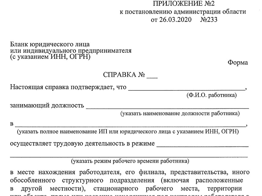 Тамбовчанам выдадут не пропуска, а справки