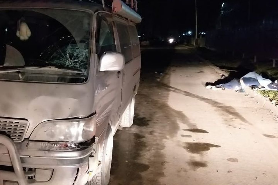Микроавтобус насмерть сбил мужчину. Фото: пресс-служба ГИБДД