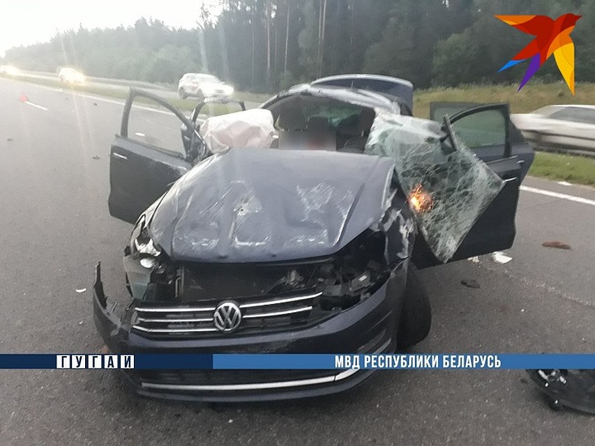 Пассажир помешал водителю “Фольксвагена”, двое минчан погибли, трое - в больнице. Фото: ГУ ГАИ МВД РБ.