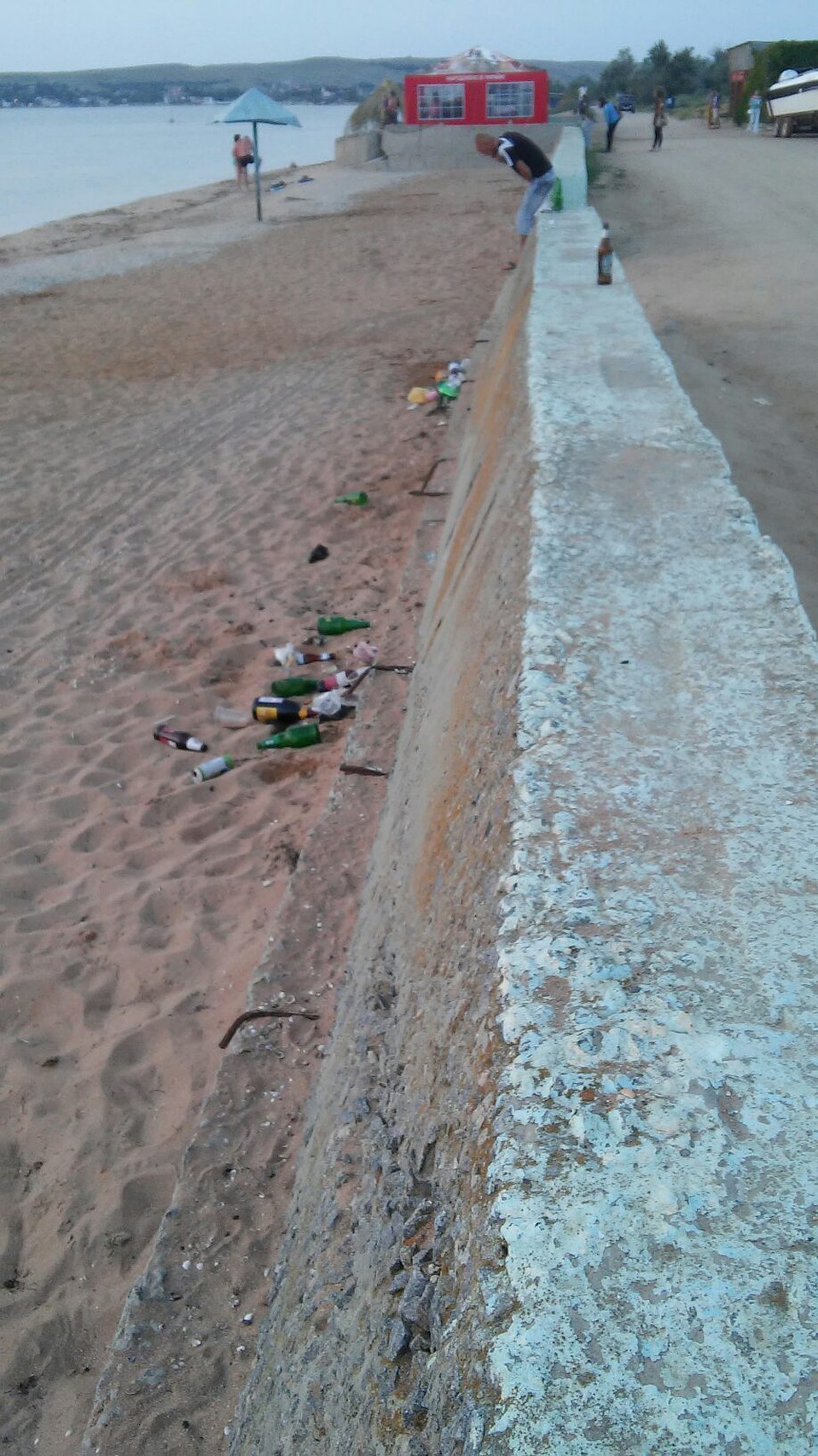 Вдоль пляжа куча мусора. Фото: Ольга Капышева.