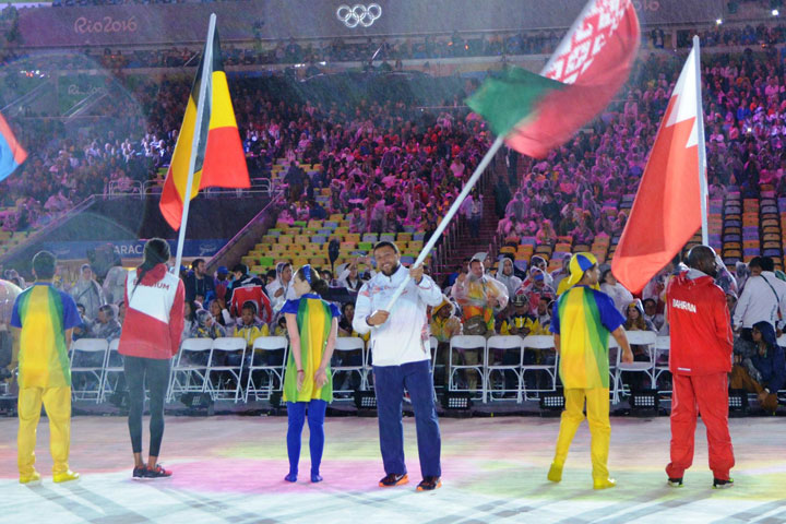 На церемонии закрытия Олимпиады знаменосцем стал Иван Тихон. Фото: noc.by