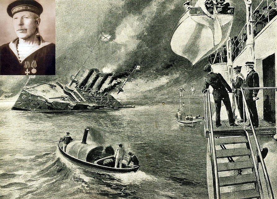 Среди выживших моряком, спасенных французским кораблем, был и Иван Капленков - потом ему на грудь повесил Георгиевский крест лично император Николай II. Фото: Википедия / "Ростовский словарь".