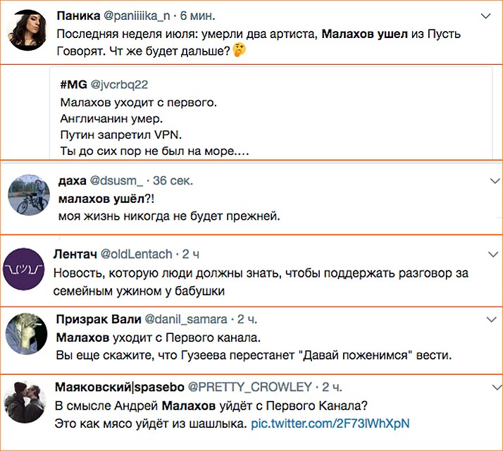 Пользователи соцсетей бурно отреагировали на новость об Андрее Малахове.