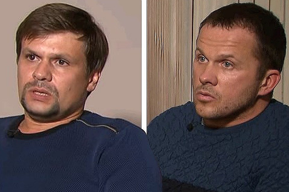Петров и Боширов во время интервью телеканалу Russia Today.