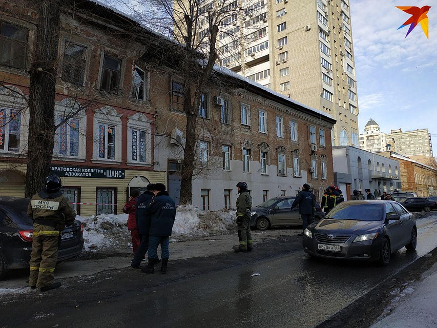 Улицу Мичурина перекрывают из-за опасности дальнейшего обрушения Фото: Александр Уриевский