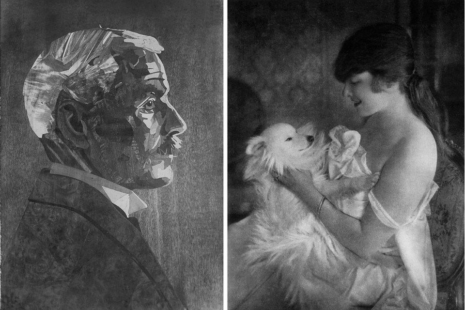 Фотограф изобрел технику, названную им Баушумов (слева), и примененную на портрете английского премьера Джеймса Рамси МакДональда, а за портрет графини Х получил гран-при Лондонского салона фотографии.