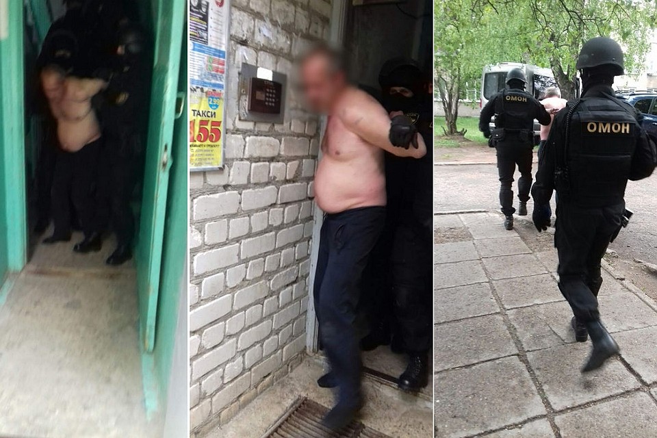 Дома злоумышленник забаррикадировался, задержание длилось два часа. Фото: УВД Минского облисполкома.